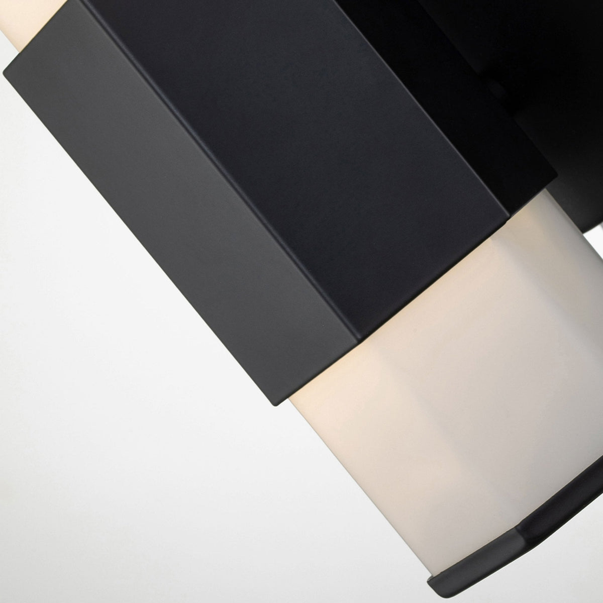 Facet Single IP44 LED Wall Light in Matt Black