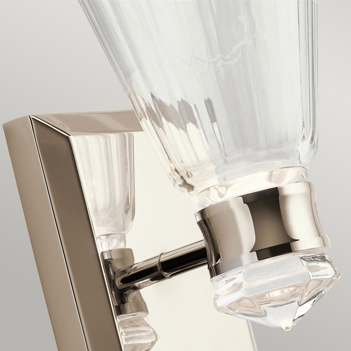 Kayva Dual Lit IP44 LED Single Wall Light in Polished Nickel