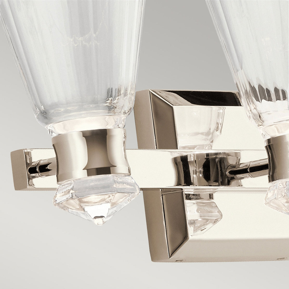 Kayva Dual Lit IP44 LED Triple Wall Light in Polished Nickel