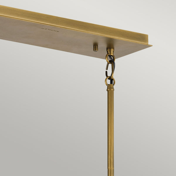 Linara Five Light Linear Pendant in Black & Natural Brass