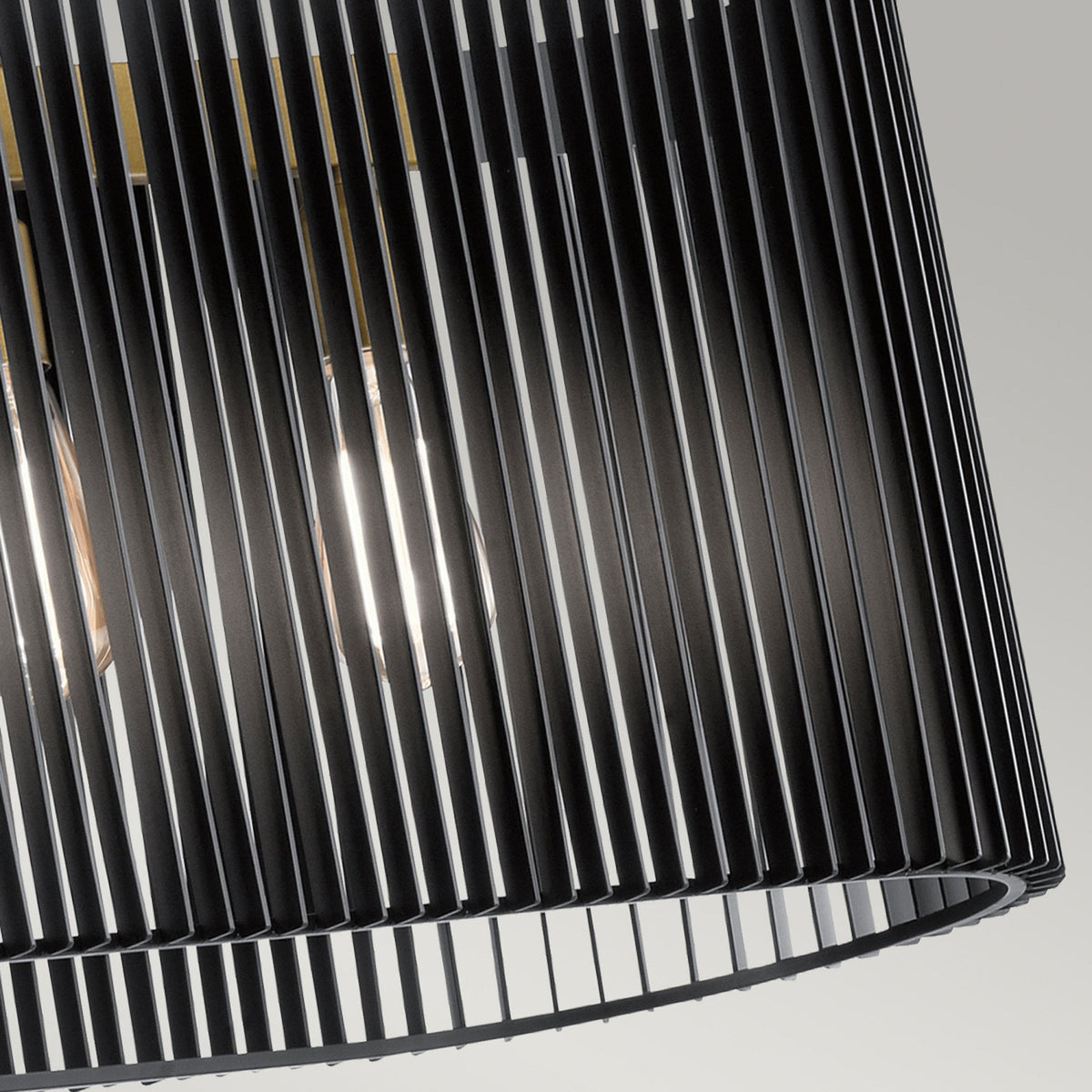 Linara Five Light Linear Pendant in Black & Natural Brass