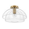 Lotus Pendant or Ceiling Light in Heritage Brass