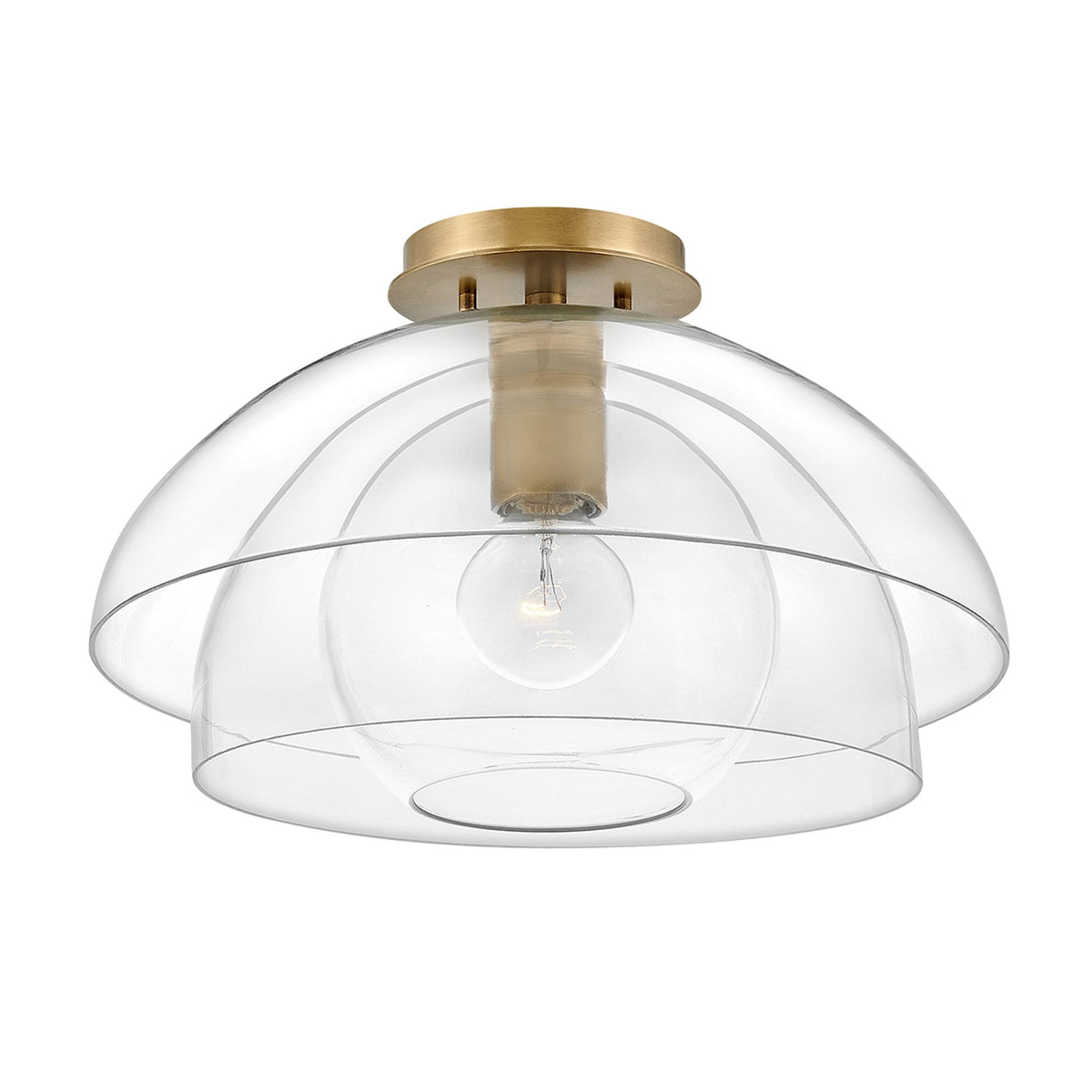 Lotus Pendant or Ceiling Light in Heritage Brass