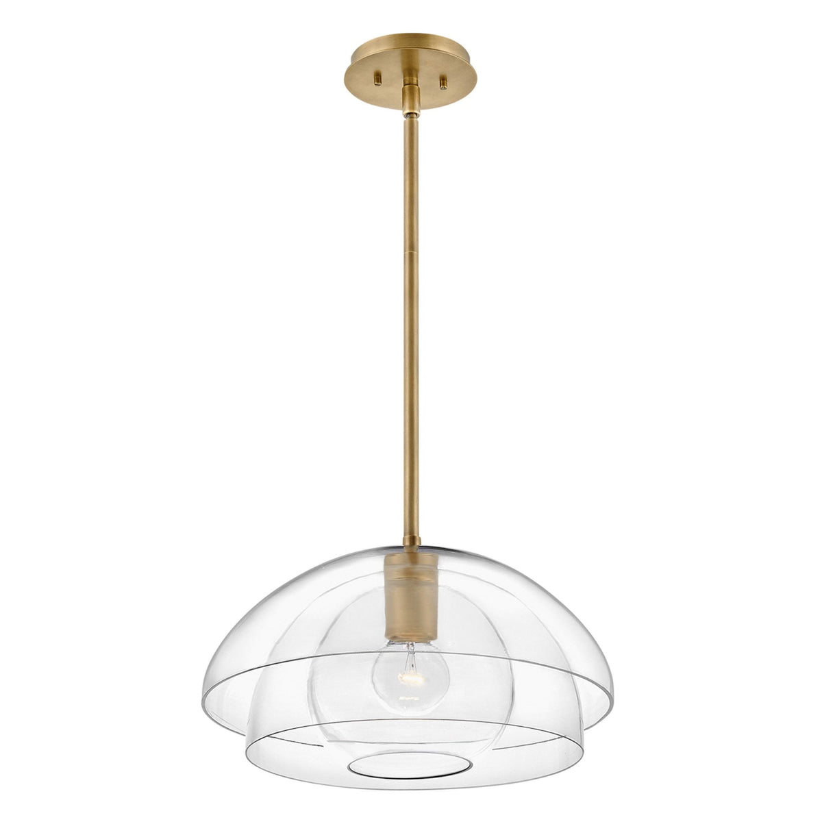 Lotus Pendant or Ceiling Light in Heritage Brass