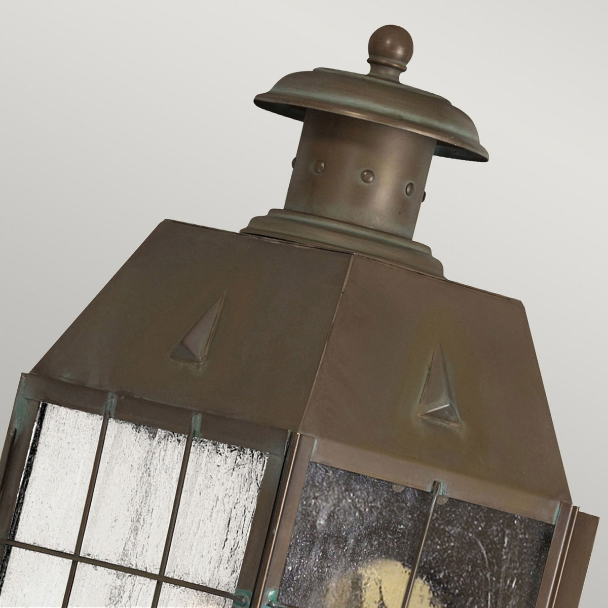 Nantucket Two Light Large Exterior Wall Lantern in Aged Brass
