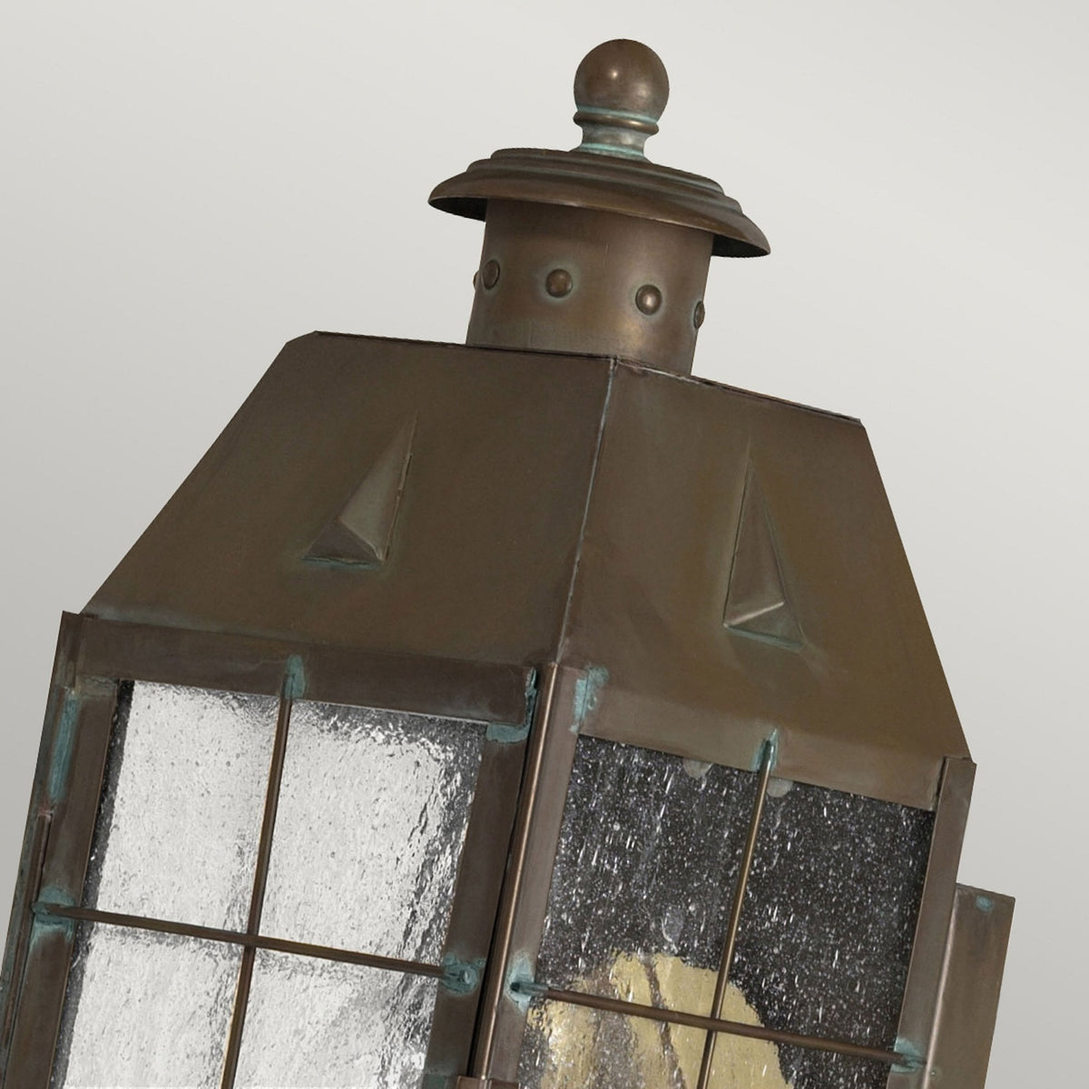 Nantucket Medium Exterior Wall Lantern in Aged Brass