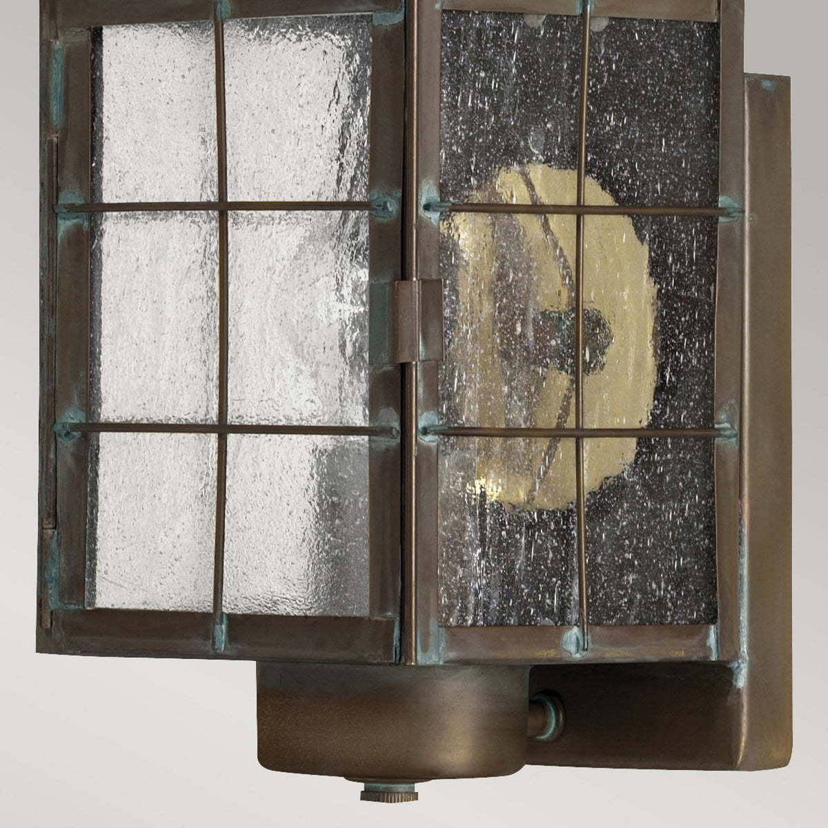 Nantucket Medium Exterior Wall Lantern in Aged Brass
