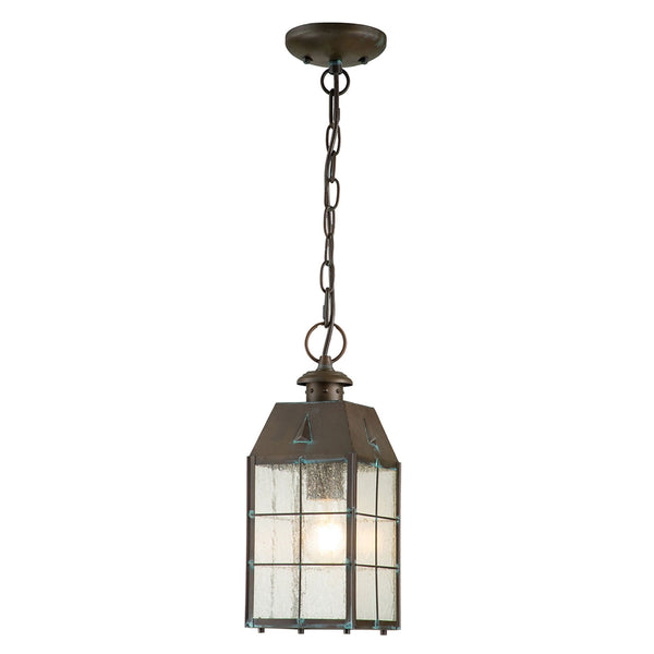 Nantucket Medium Exterior Chain Pendant Lantern in Aged Brass