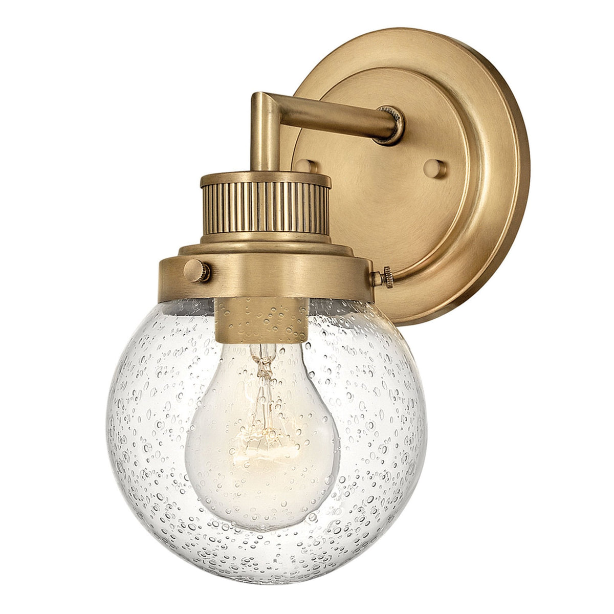 Poppy One Lamp IP44 Wall Light in Heritage Brass