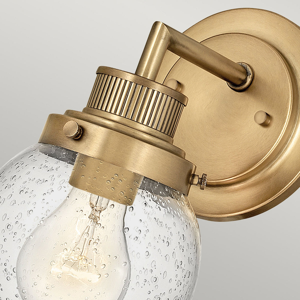 Poppy One Lamp IP44 Wall Light in Heritage Brass