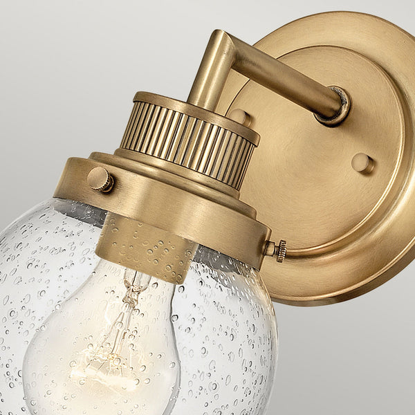 Poppy One Lamp IP44 Wall Light in Heritage Brass
