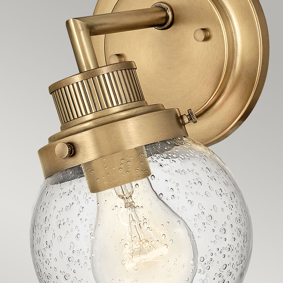 Poppy One Lamp IP44 Wall Light in Heritage Brass