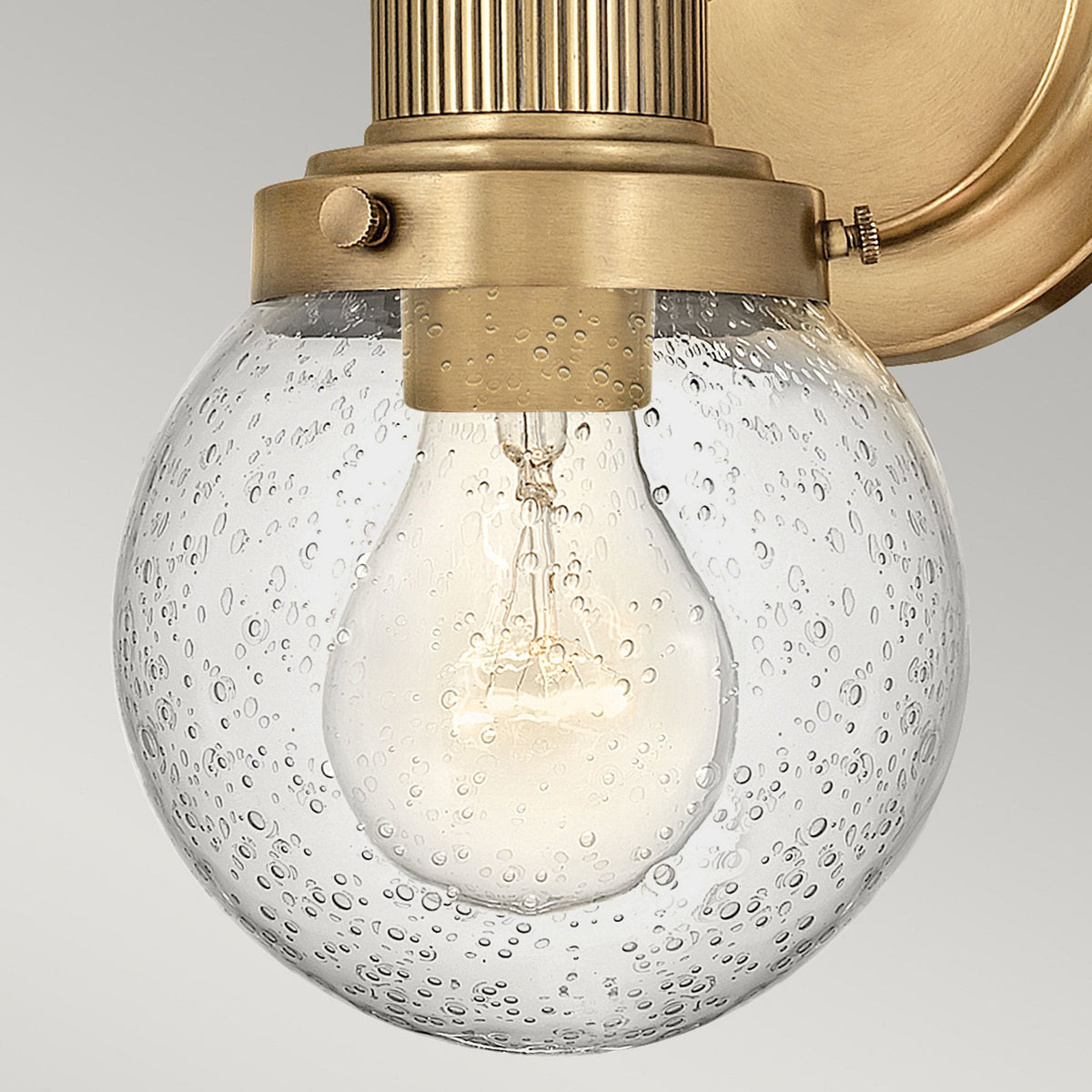 Poppy One Lamp IP44 Wall Light in Heritage Brass