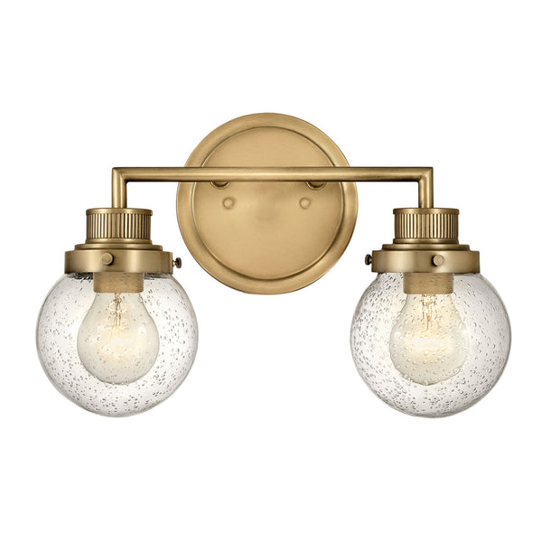 Poppy Two Lamp IP44 Wall Light in Heritage Brass