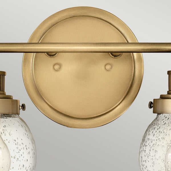 Poppy Two Lamp IP44 Wall Light in Heritage Brass