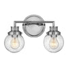 Poppy Two Lamp IP44 Wall Light in Polished Chrome