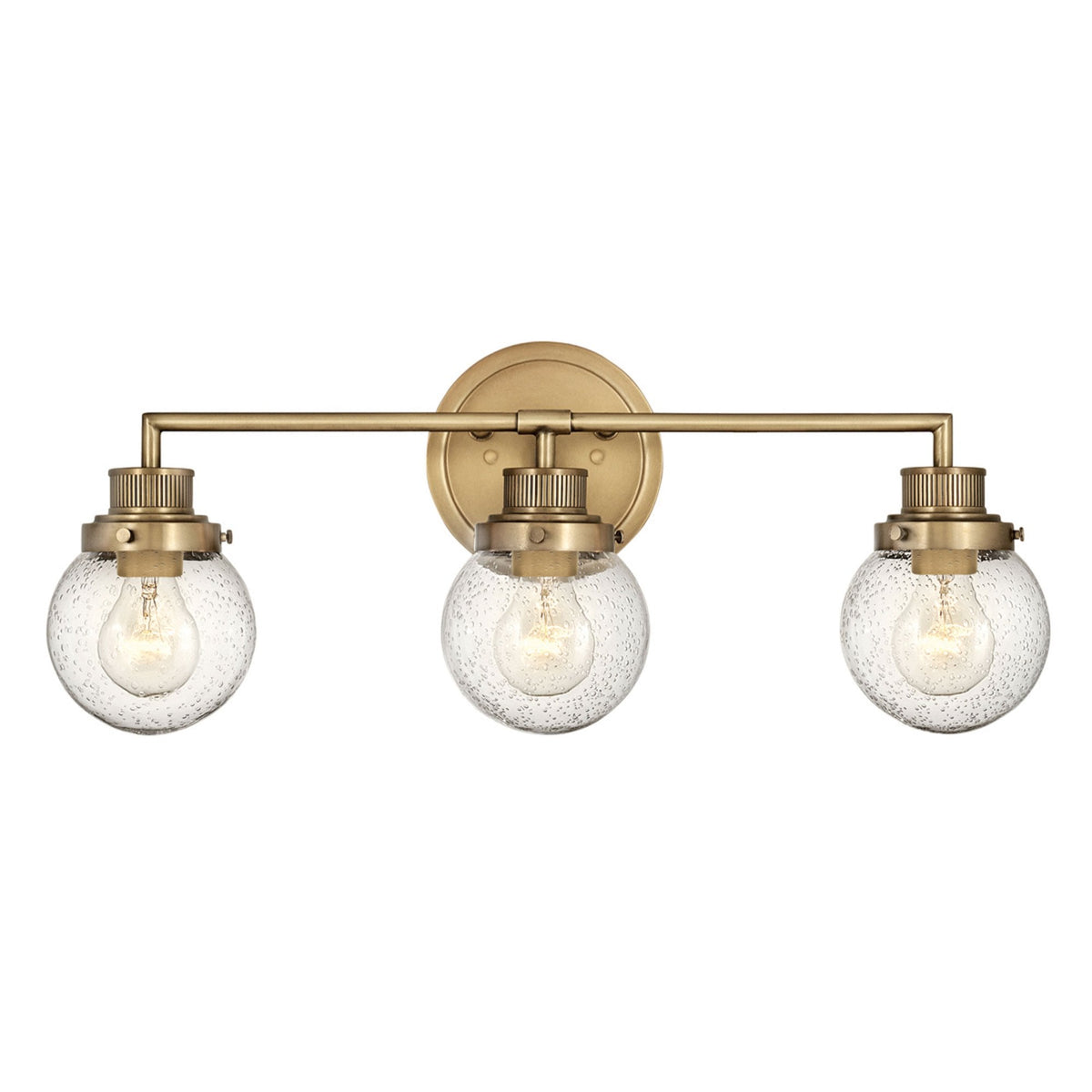 Poppy Three Lamp IP44 Wall Light in Heritage Brass