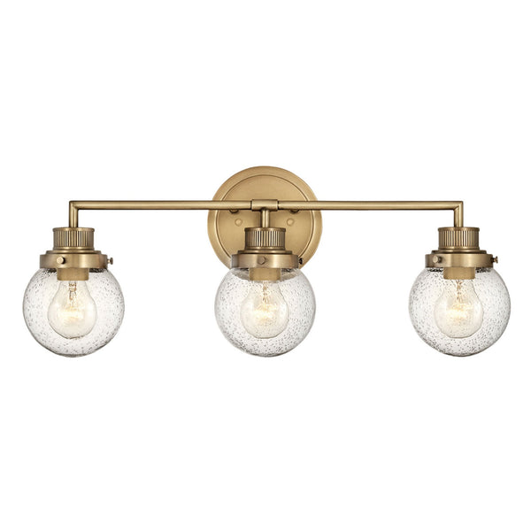 Poppy Three Lamp IP44 Wall Light in Heritage Brass