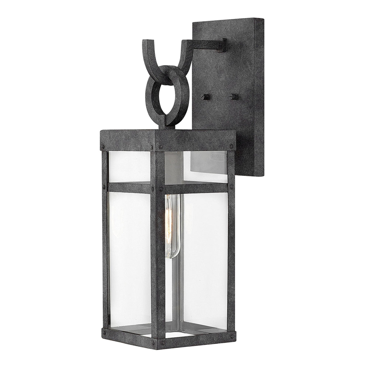 Porter IP44 Medium Exterior Wall Light in Aged Zinc