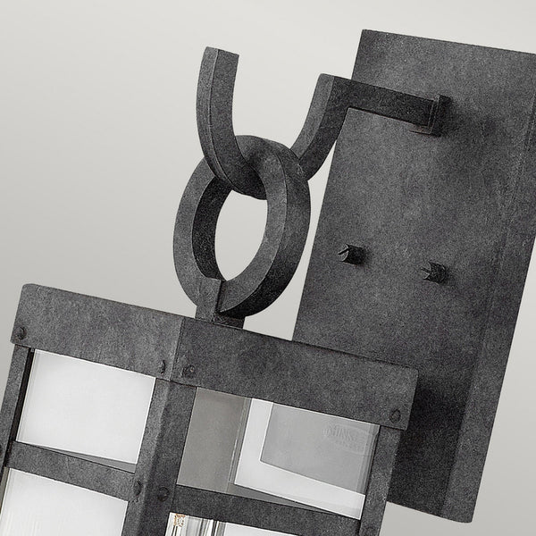 Porter IP44 Medium Exterior Wall Light in Aged Zinc