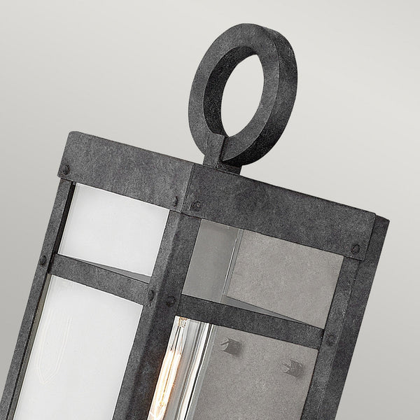 Porter IP44 Small Exterior Wall Light in Aged Zinc