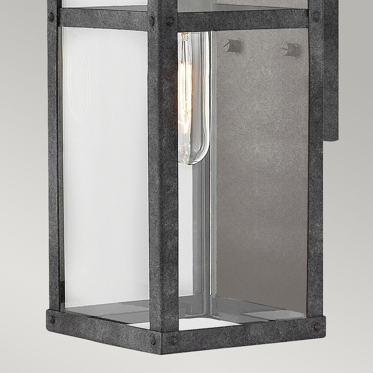 Porter IP44 Small Exterior Wall Light in Aged Zinc