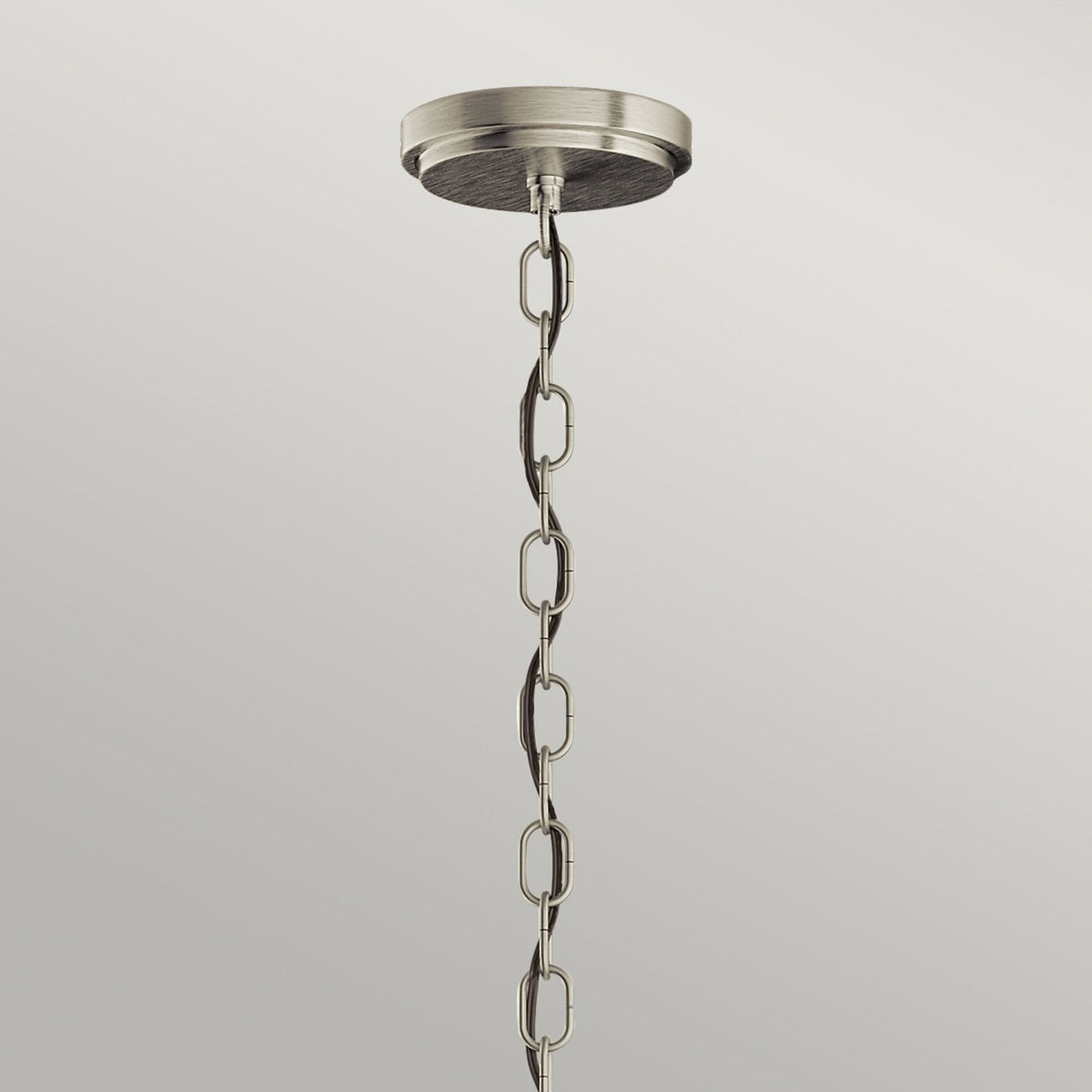 Roux Three Light Pendant or Semi Flush in Brushed Nickel