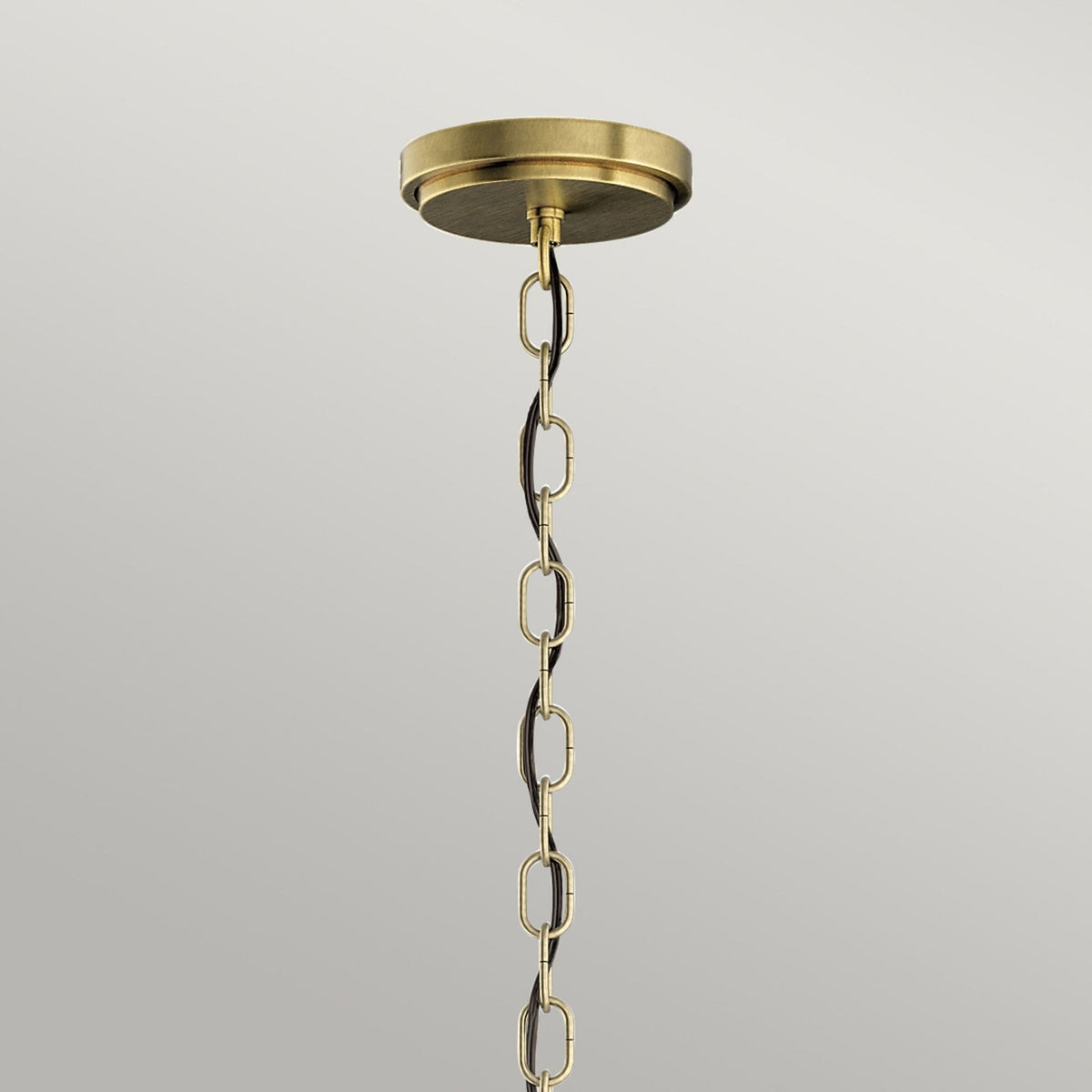 Roux Three Light Pendant or Semi Flush in Natural Brass