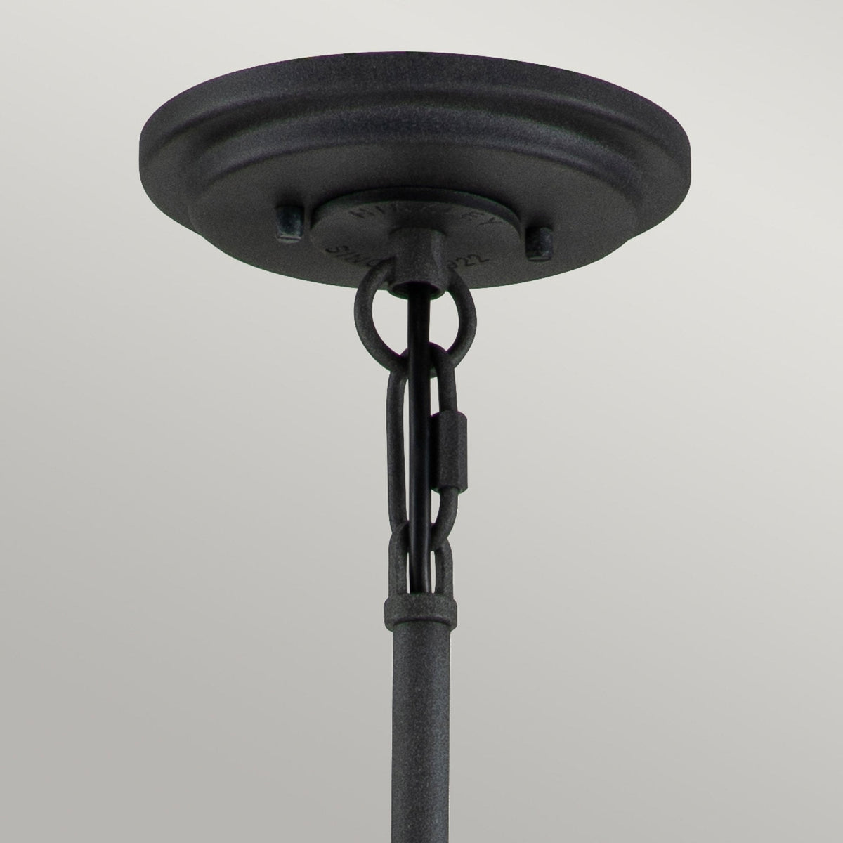 Silas Six Light Pendant or Semi Flush in Aged Zinc and Heritage Brass