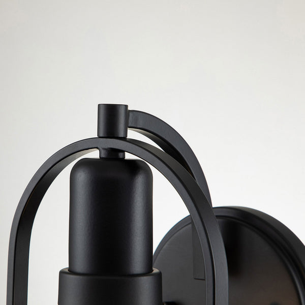 Somerset Wall Light in Black with Opal Lamp