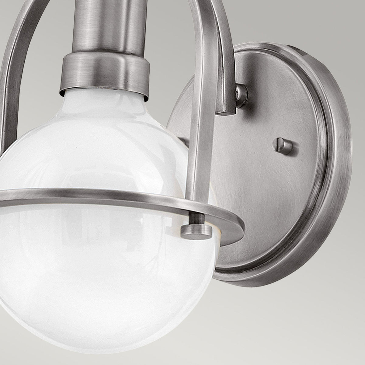 Somerset Wall Light in Brushed Nickel with Opal Lamp