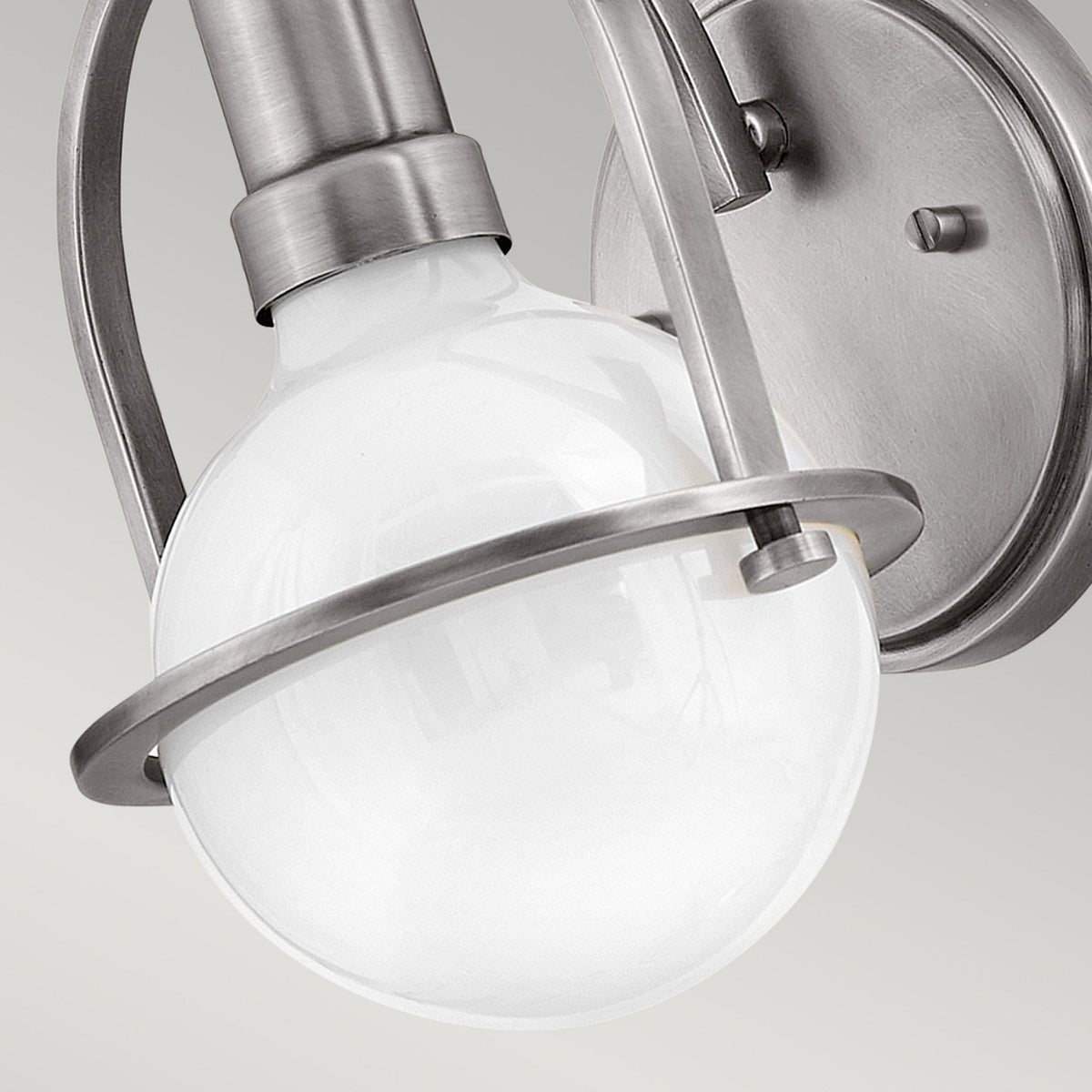 Somerset Wall Light in Brushed Nickel with Opal Lamp