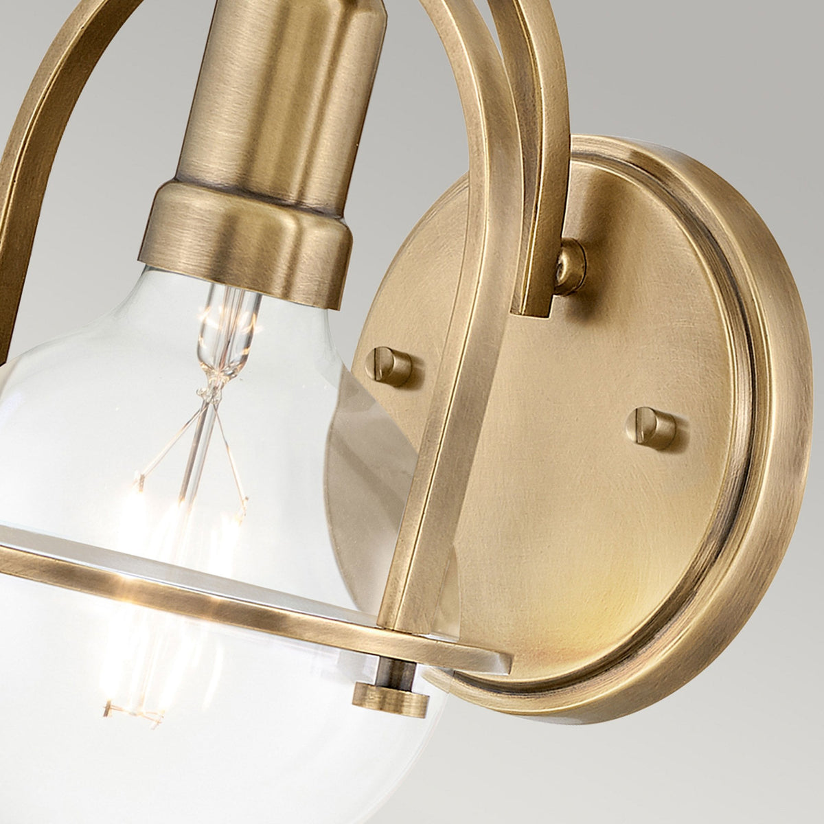 Somerset Wall Light in Heritage Brass with Clear Lamp