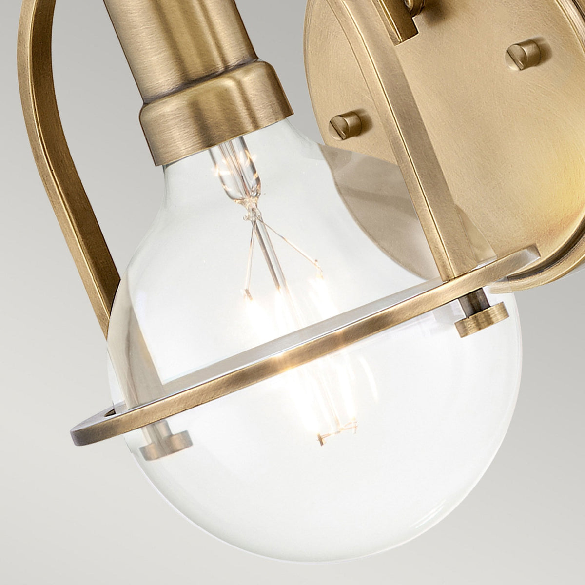 Somerset Wall Light in Heritage Brass with Clear Lamp
