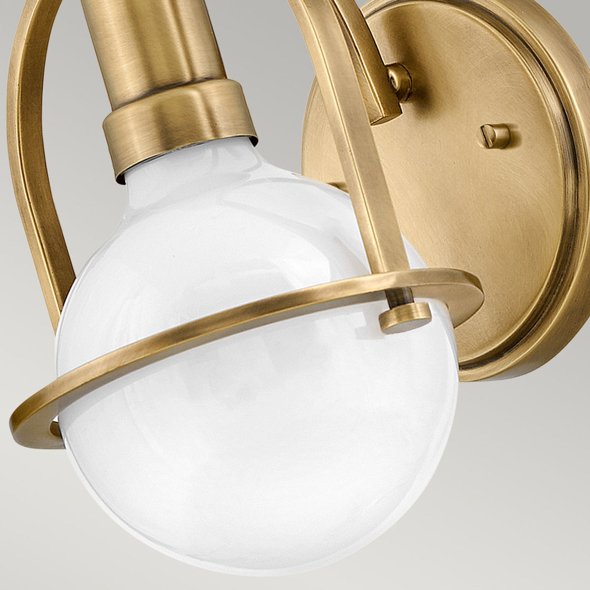 Somerset Wall Light in Heritage Brass with Opal Lamp
