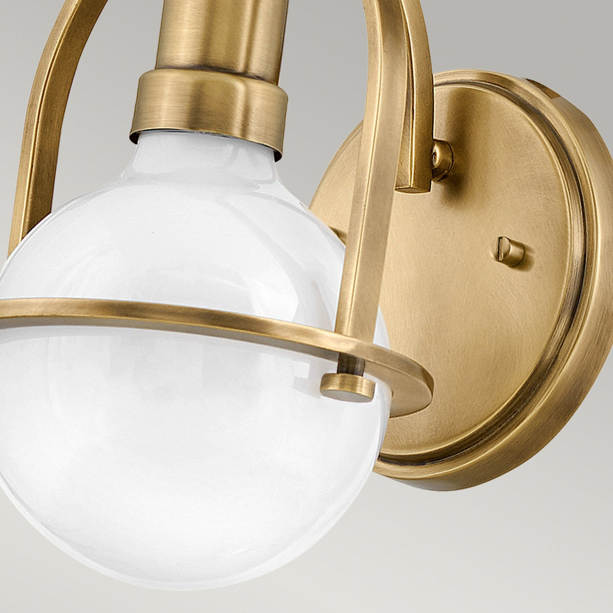Somerset Wall Light in Heritage Brass with Opal Lamp