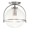 Somerset Flush Mount Ceiling Light in Brushed Nickel with Clear Seedy Glass