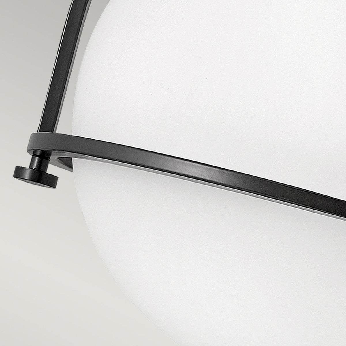 Somerset Flush Mount Ceiling Light in Black with Etched Opal Glass