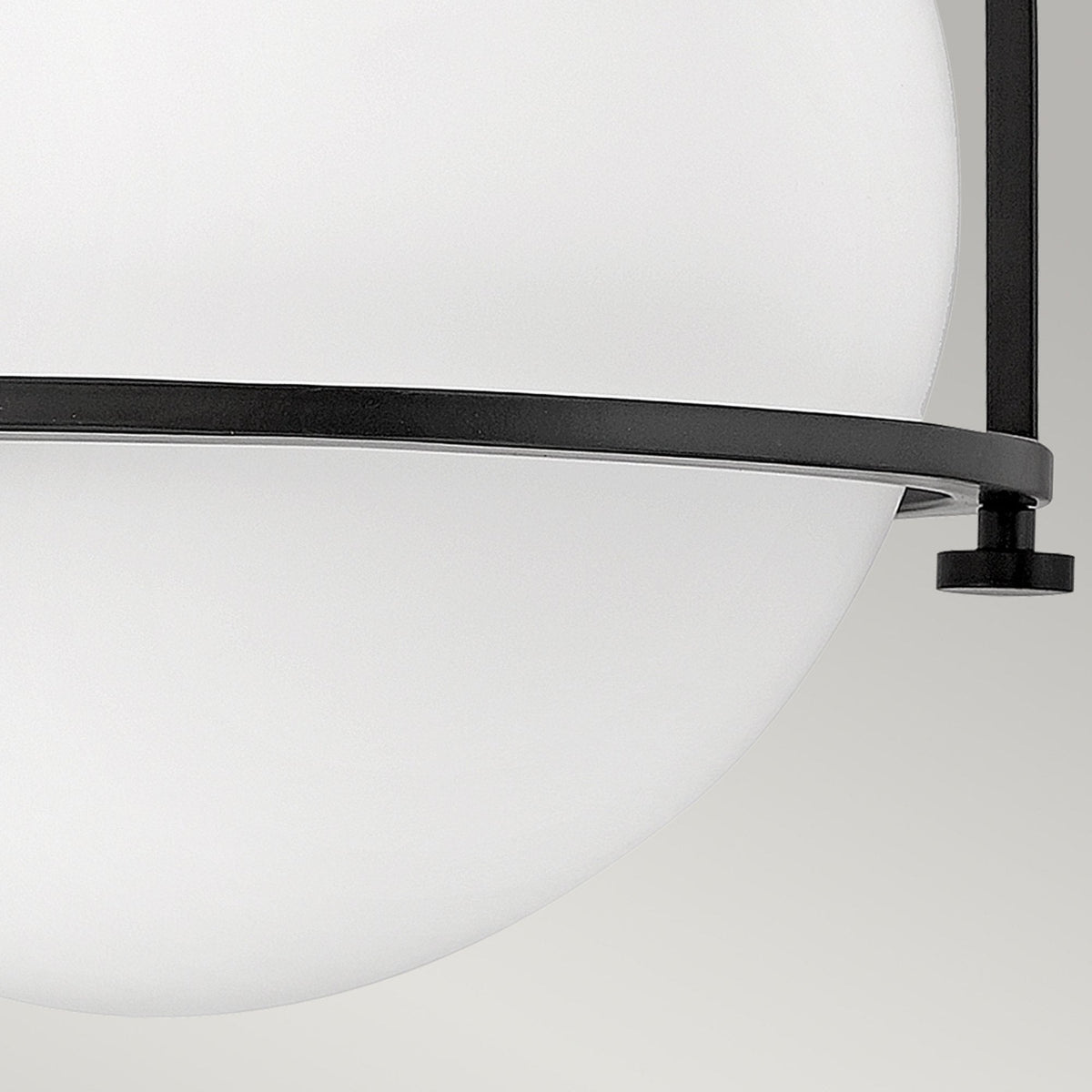 Somerset Flush Mount Ceiling Light in Black with Etched Opal Glass