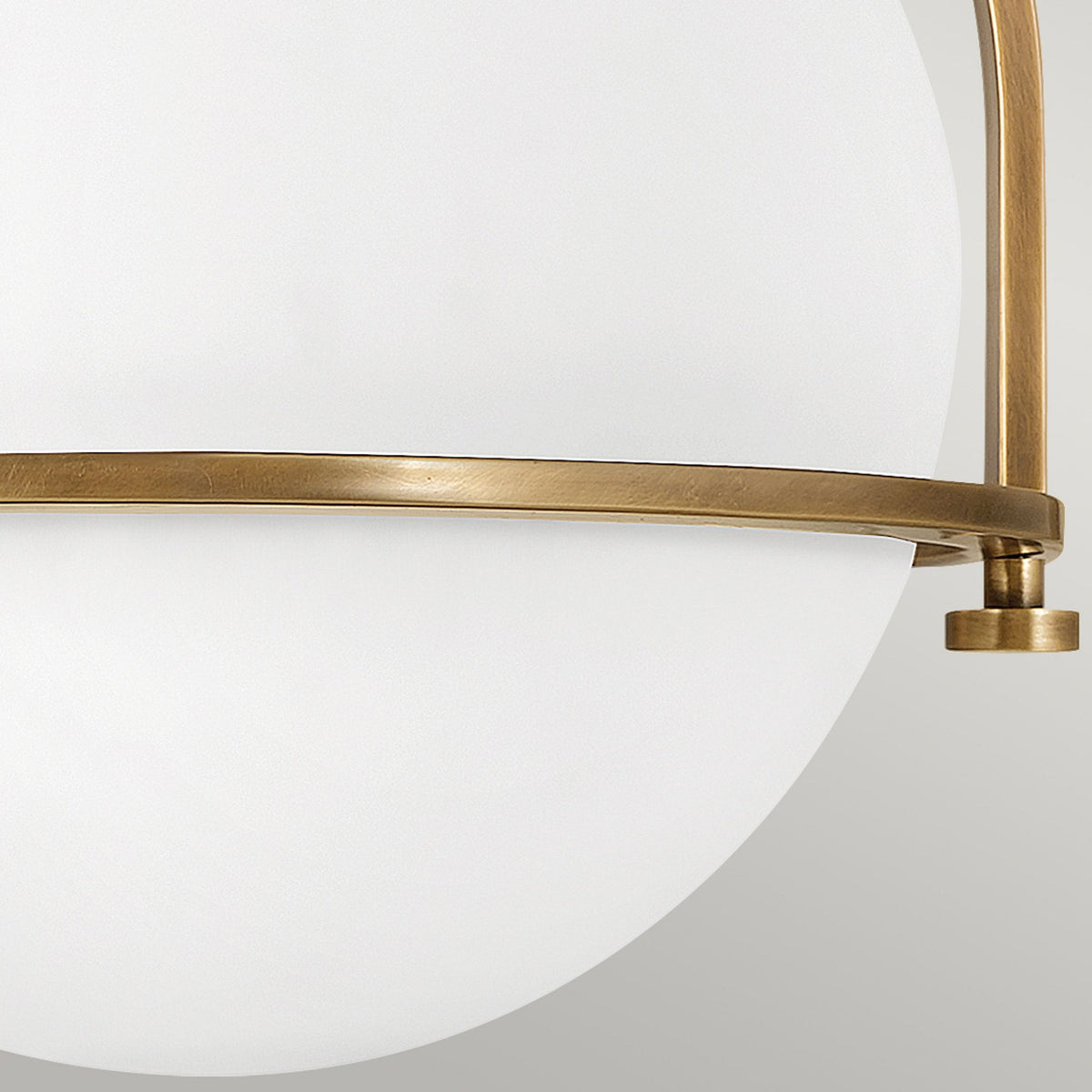 Somerset Flush Mount Ceiling Light in Heritage Brass with Etched Opal Glass