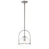 Somerset Medium Pendant in Brushed Nickel with Clear Seedy Glass