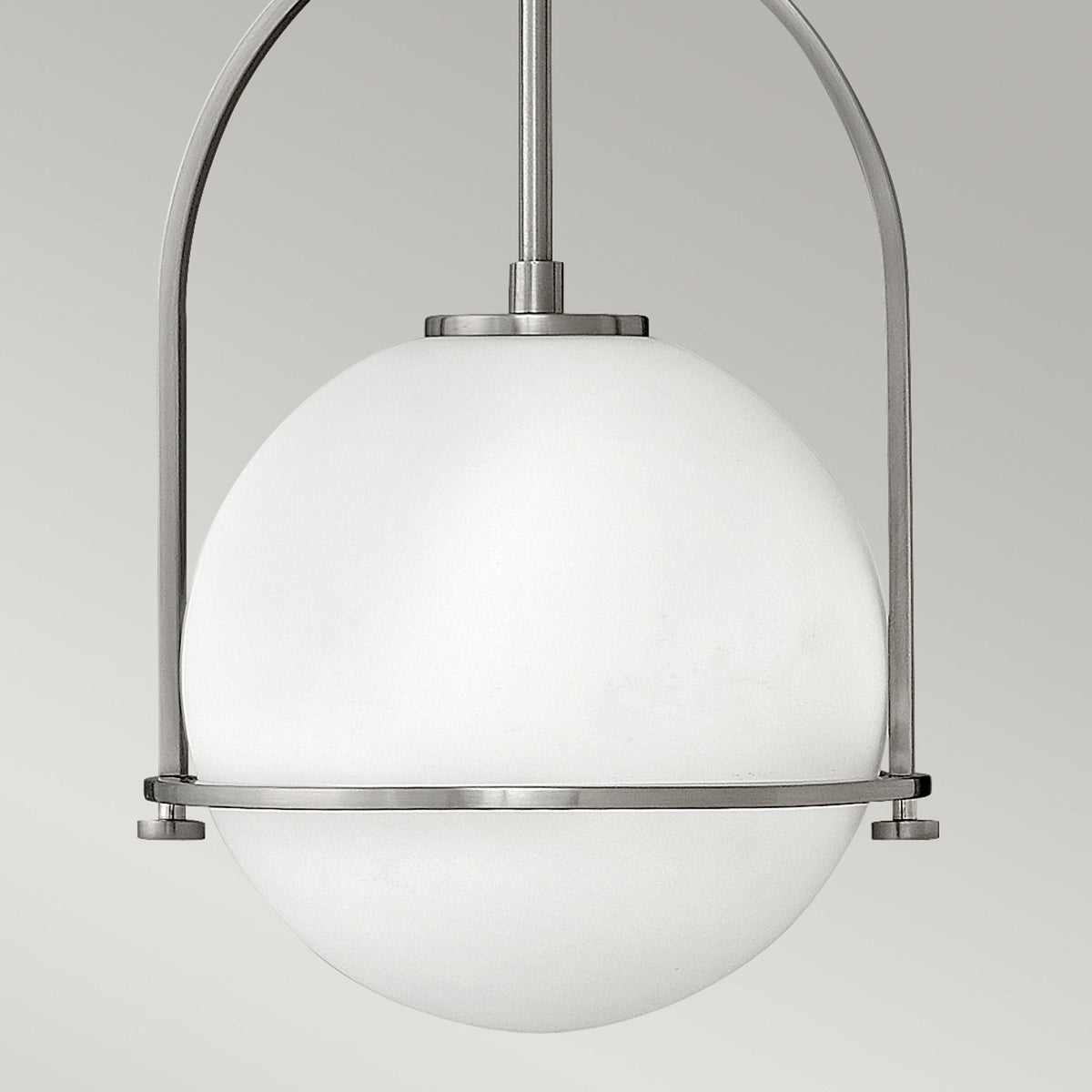 Somerset Medium Pendant in Brushed Nickel with Etched Opal Glass