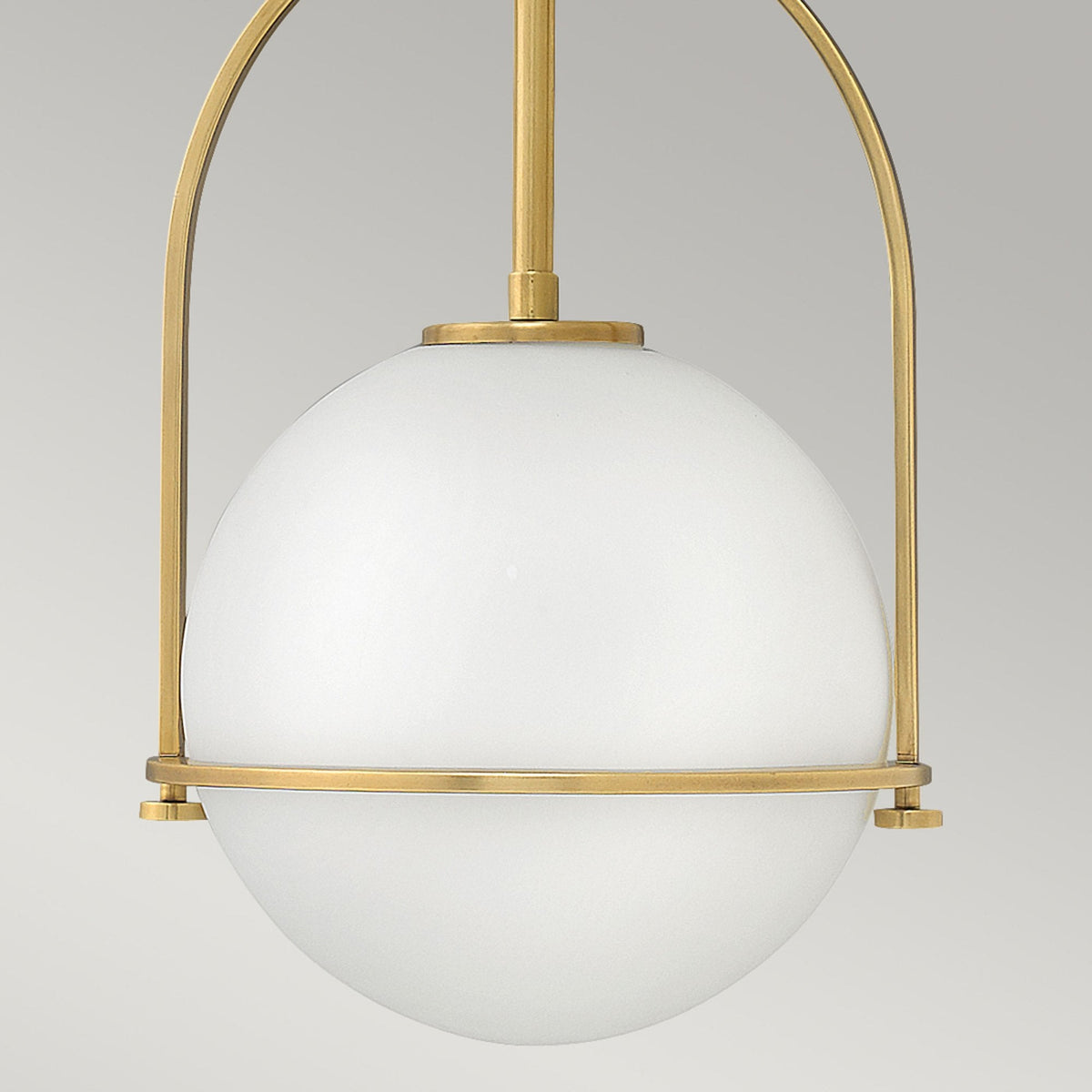 Somerset Medium Pendant in Heritage Brass with Etched Opal Glass