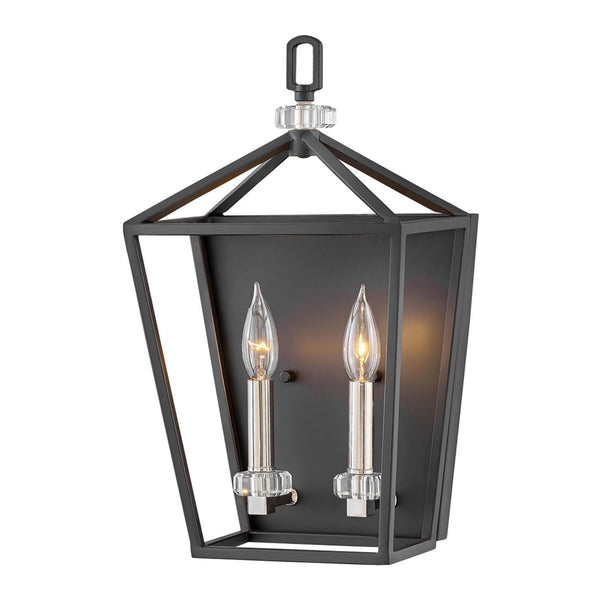 Stinson Wall Light in Black with Polished Nickel