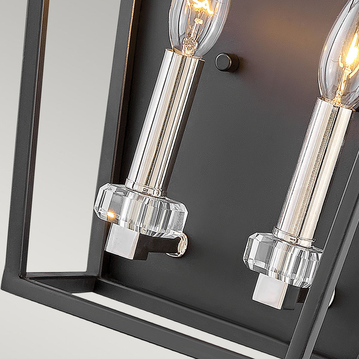 Stinson Wall Light in Black with Polished Nickel