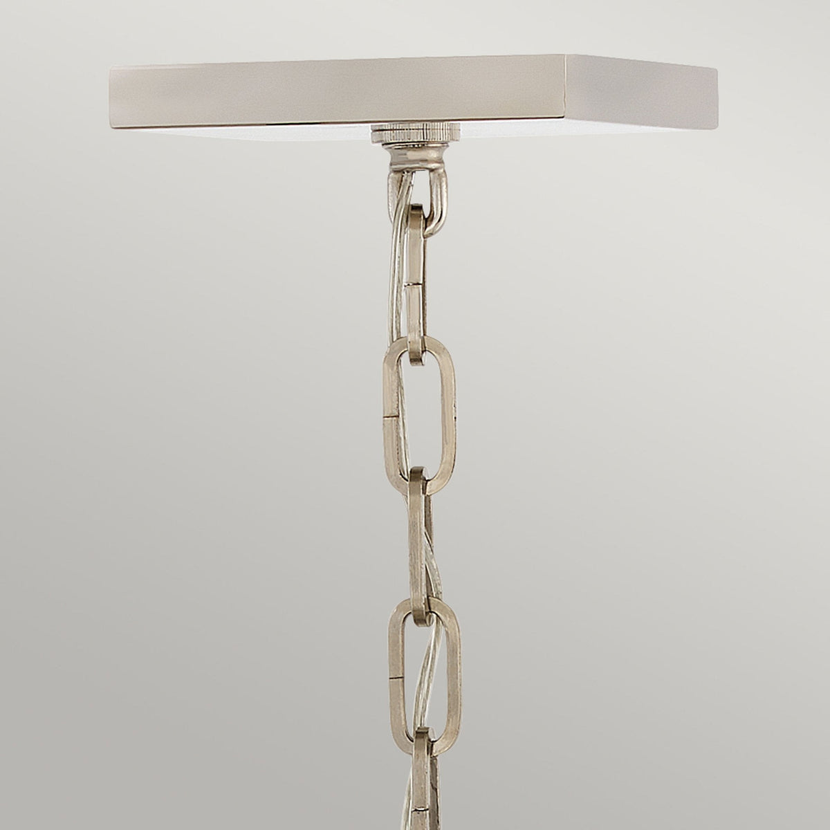 Stinson Four Light Large Pendant or Semi Flush in Black with Polished Nickel