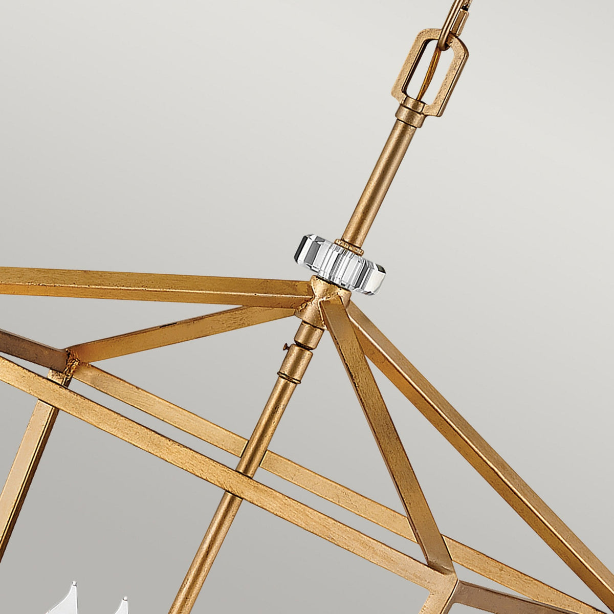Stinson Four Light Large Pendant or Semi Flush in Distressed Brass