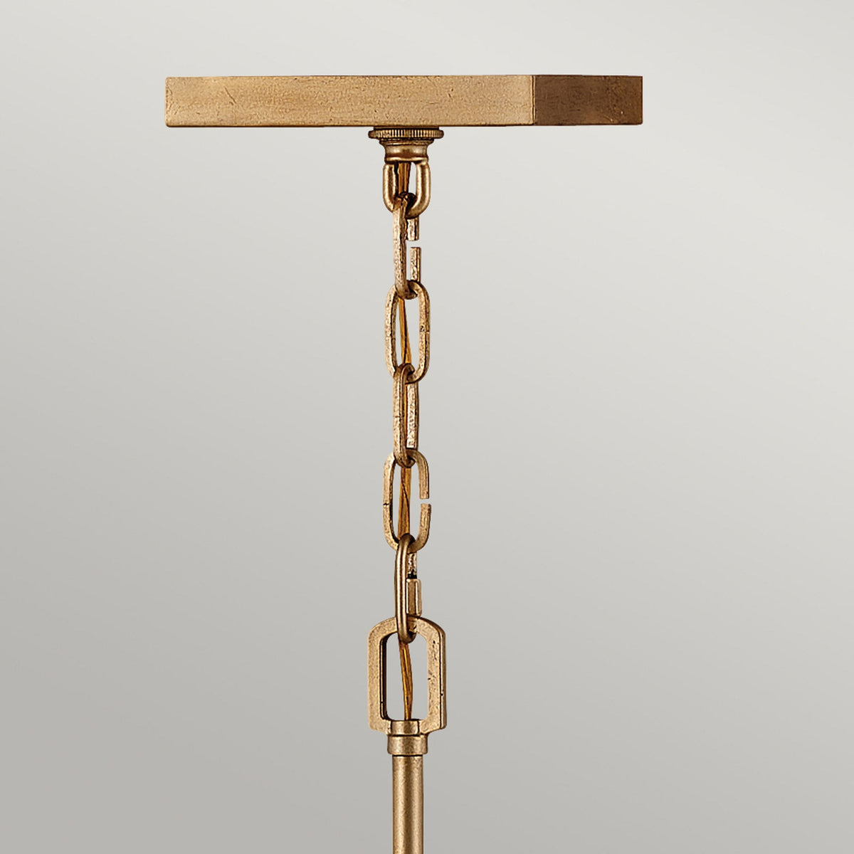 Stinson Four Light Large Pendant or Semi Flush in Distressed Brass