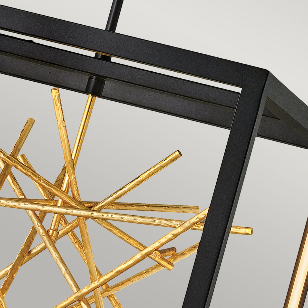 Styx LED Pendant in Black & Gilded Gold