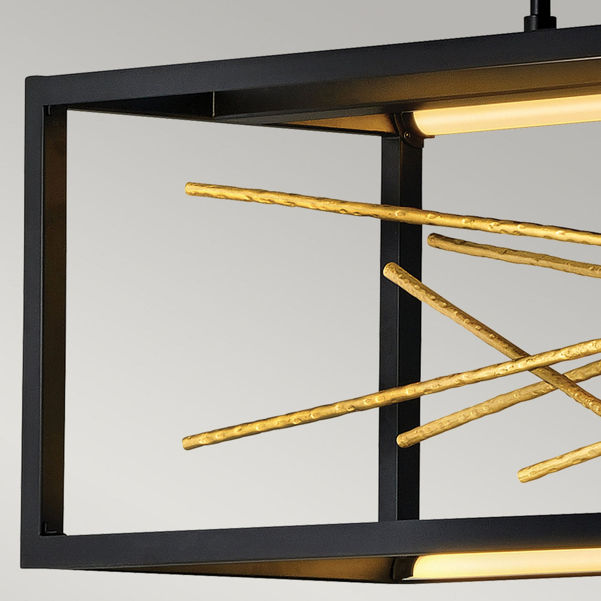 Styx LED Linear Pendant in Black & Gilded Gold